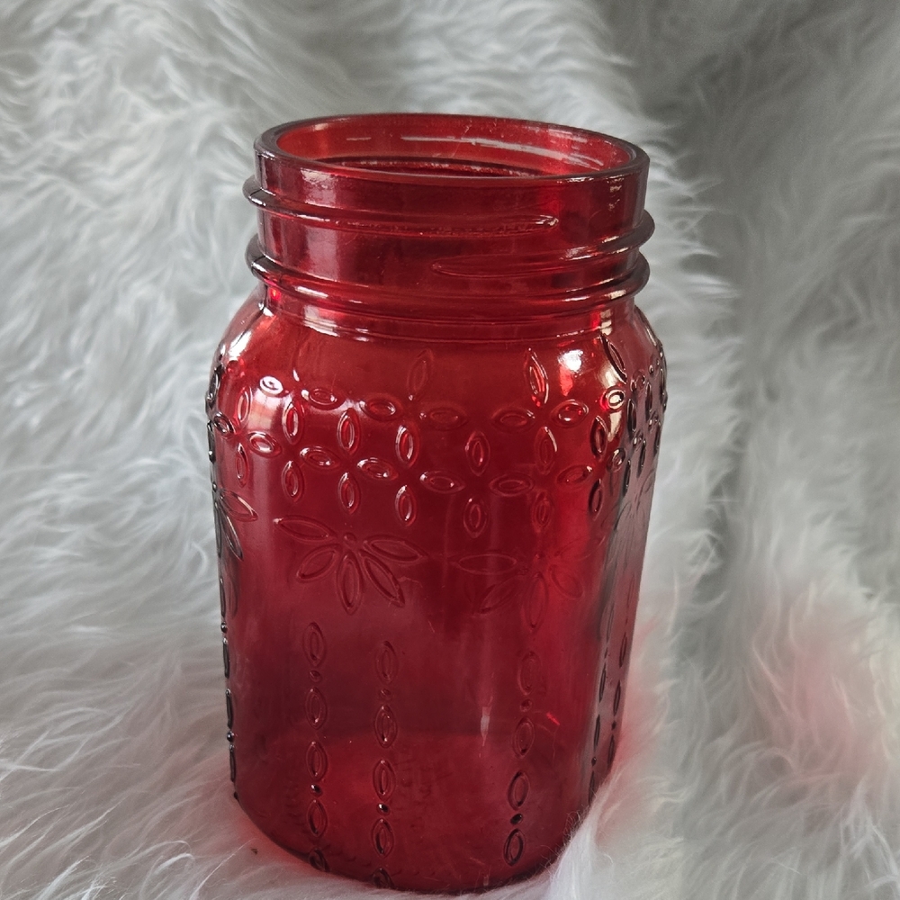 Red‎ Textured Glass Vase Accent